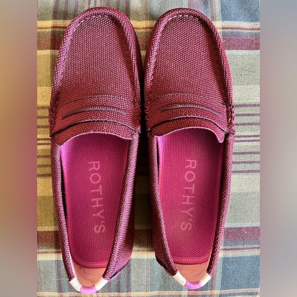 Rothys driving loafers size 7 burgundy